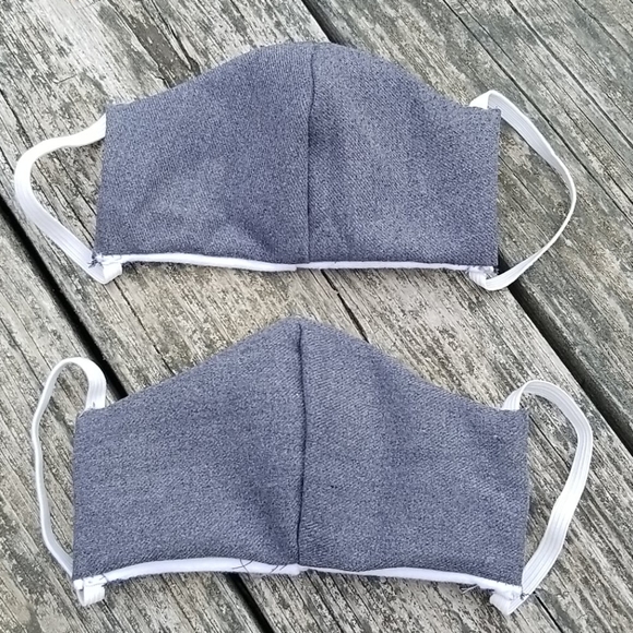 Accessories - 2 Handmade Adults Gray Cotton Washable Face Masks
